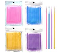 400 unidades de cepillos para pestañas, cepillo de pestañas, pincel de labios, esponja de pintura micro aplicadores, 4 colores desechables para extensiones de pestañas para maquillaje, dentales y