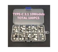 400 Unids/Lote, 10 Modelos de Conectores de Base de Carga USB Tipo C, Mezcla de 6 Pines y 16 Pines para TeléFonos y Kits de ReparacióN de Productos