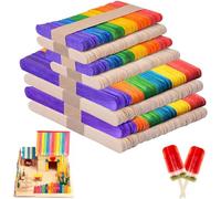 400 varillas de madera de colores para manualidades, palitos de hielo de madera, palillos de hielo, espátulas de madera para manualidades, palitos de hielo, palillos de madera, palillos de palitos