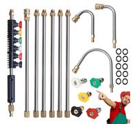 4000 PSI High Pressure Water Gun Stainless Steel Extension Rod, Pressure Washer Extension Wand, Gutter Cleaning Tools, Long Reach Sprayer Lance for Roof with 1/4 Inch Quick Connect