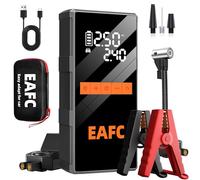 4000A Arrancador de Baterias de Coche con Compresor 150 PSI, Arrancador de Coches Portatil 12V (hasta 10L Gasolina/5L Diesel), Arrancador Bateria Moto con Pantalla LED, LED, USB-C, Bolso de Mano