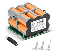 4000mah/21,6V Batería para Tineco Floor One S5 /S5 Pro /S5 Pro 2/ S5 Smart /S5 Steam Aspiradora en seco y húmedo Bateria de Larga duración (1 batería + 1 Pincel + Cinta Adhesiva)