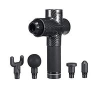 4000R / Min Masaje Corporal Pistolas De Terapia Vibratoria Eléctrica 20 Archivos Máquina De Masaje De Relajación Led Masajeador Muscular Relajante + 4 Cabezas Gris