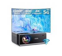 【400ANSI de alto brillo】Proyector con WiFi 5G y Bluetooth, proyector de películas al aire libre mejorado compatible con 4K, zoom máximo de 300 pulgadas, proyector de cine en casa compatible con HDMI