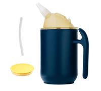 400ml Vaso para Adultos, 3-in-1 Vasos Antiderrames con Doble Tapa y Pajita, Vasos de Acero Inoxidable, Vaso de precipitados para personas mayores para Disfagia en Adultos con Discapacidad y Ancianos