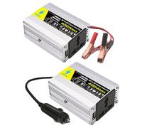 400W Car Power Inverter - 12V DC to 220V AC Converter | CM-400L Silver ABS Model, Modified Sine Output, Battery Clip & Plug Options, Compact 8.5x6.5x3.8cm Design