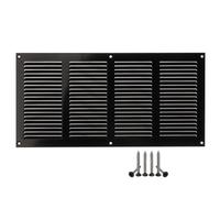 400x200mm Metalica Rejilla de Ventilación con Mosquitera - Negro