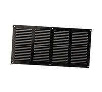 400x200mm Rejilla de Ventilación con Mosquitera - Rejillas de Aireación Metálicas - Acero, Negro
