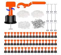 401 Piezas Giratorio Niveladores de Azulejos Cuñas Niveladoras Suelo Tile Leveler Nivelación Azulejos Sistema Nivelacion Azulejos Azulejos Ceramica Con Tile Spacers 1,5mm/2mm/3mm y Clavos de Acero