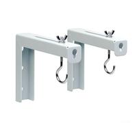 40120 - Soporte de pared con gancho para pantallas de proyector, utilizado en salas de medios, áreas de conferencias y espacios de presentación educativos