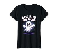 404 Boo no Encontrado Humor fantasmal Camiseta gráfica económica, Mujer, Negro, S