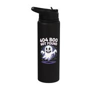 404 Boo no encontrado humor fantasmal Stainless Steel Insulated Water Bottle