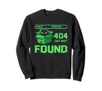 404 Cat Not Found Pixel Art Glitch Error Divertido Felino Sudadera