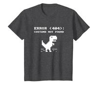 404 Error Disfraz No Encontrado Camisa Divertido Halloween Internet Camiseta, Niños, Jaspeado Oscuro, 8 años
