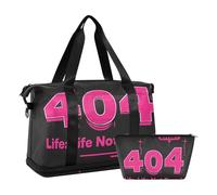 404 Error Life Not Found Travel Tote Gym Bag llevar en bolsa de mano con neceser para trekking de gran capacidad, 404 Error de la vida no encontrado, 1 tamaño, 404 Error Vida No se encontró, 1 size