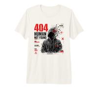 404 Humano no Encontrado Cyber Glitch Error Arte distópico Camiseta Premium