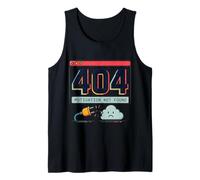 404 Motivación no encontrada Retro Internet Humor Camiseta sin Mangas