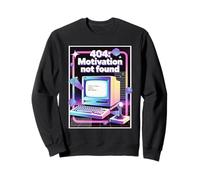 404 Motivación no encontrada Vaporwave Computer Sudadera