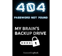 404 Password Not Found, My Brain’s Backup Drive, Internet Password Logbook, A password tracker For the forgetful: Gift for Grandparents, Mom, Dad, Parents, Forgetful People