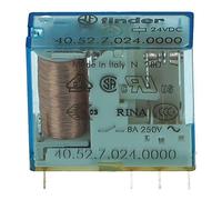 4052-7024 | 40.52.7.024.0000 | FINDER MOUNT POWER RELAY DPDT 24VDC COIL, 8A 400VAC, 6KV INSULATION, AGNI CONTACTS, 29MM × 25MM × 12