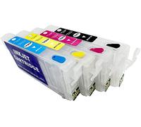 405XL Cartuchos de tinta recargables ARC compatibles con impresoras Epson Workforce WF-7830 WF-7840 WF-4830 WF-4820 WF-4825 WF-3820 WF-3825 WF-7835 WF-7310 (chip de reinicio automático), kit de 4