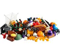 40608 6+ Paquete complementario VIP divertido de Halloween de 118 piezas Genial bolsa de plástico con divertidos ladrillos y piezas aleatorias que incluyen arañas, calabazas, murciélagos y manzanas