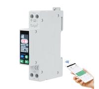 40A tuya Disyuntor WiFi magnetotermico contador electrico WiFi interruptor temporizador 90-240V AC 1P+N Interruptor remoto con protección contra sobretensión y sobrecorriente etc(con pantalla LED)