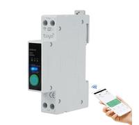 40A tuya Disyuntor WiFi magnetotermico contador electrico WiFi interruptor temporizador 90-240V AC 1P+N Interruptor remoto con protección contra sobretensión y sobrecorriente etc.