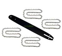 40cm 1,3mm 3/8" 57 TG barra guía de motosierra + 4 x cadenas compatible con Einhell BG-EC/PKS