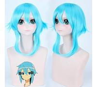 40cm corto azul hielo peluca espada arte online Cosplay peluca sinon/asada shino disfraz jugar pelucas Halloween fiesta anime juego pelo PL-432
