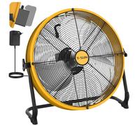 40CM Ventilador de Suelo Industrial compatible con Batería De-walt & Adaptador de CA Ventilador de pie Portatil Aspas de Aluminio Regulación Continua de la Velocidad Inclinación Ajustable(Sin Batería)