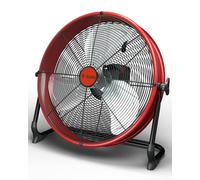 40CM Ventilador de Suelo Industrial compatible con Batería Mil-wau-kee/ Adaptador CA Ventilador de pie Portatil Aspas de Aluminio Regulación Continua de la Velocidad Inclinación Ajustable(Sin Batería)