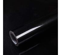 40cmX300cm Papel Adhesivo para Mueble Negro Brillo Papel Pintado Vinilo Adhesivo Muebles Impermeable Decorativo Armarios Cocina Baño