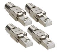 40GIG Idc RJ45 Conector para Cat6a Maciza Cable sin Herramientas Metal Broche [4