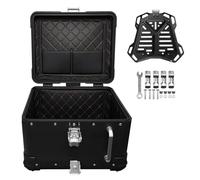 40L 45L Baúl de Moto Negro Blanca Maleta de Moto Top Case,Top Case Caja de Cola de Motocicleta con Cerradura de Seguridad,Baúl de Aluminio para Moto(Black,40 L)