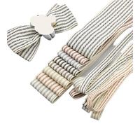 40mm 10mm Double Colors Stripe Satin Ribbons DIY Bowknot Cotton Ribbon Handmade Tape Garment Accessories Riband 12 Yard(Light green,10mm)