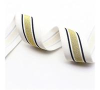 40mm Striped Elastic Band 1m 2m 3m 5m 10m 20m Garment Decoration Accessories Sewing Supplies(1Gold white,3.0 meter)