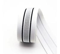 40mm Striped Elastic Band 1m 2m 3m 5m 10m 20m Garment Decoration Accessories Sewing Supplies(White Silver1,20 meter)