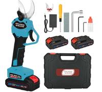 40mm Tijeras de Podar Electricas,con 2x3000mAh Bateria,Tijeras de Podar Bateria Adecuado Para JardineríA, Parques,Arboles Frutales,Bellota,Viñedos