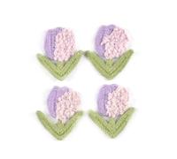 40pcs 3.6x3.1cm Colored Mix Tulip Pattern Patchwork Patches Embroidery Clothes Sewing Accessories Hairpin Appliques DIY Supplies(Color4)