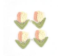 40pcs 3.6x3.1cm Colored Mix Tulip Pattern Patchwork Patches Embroidery Clothes Sewing Accessories Hairpin Appliques DIY Supplies(Color1)