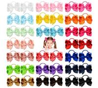 40pcs 3 pulgadas bebés arcos del pelo lazos del pelo de la venda elástico del Ponytail de la banda para el cabello accesorios para niños pequeños para niños