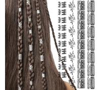 40PCS Anillos para el Pelo Ajustable, Bobina Joyería El Cabello Anillos,Juego de accesorios para el pelo de oro, accesorios para el pelo, anillos y puños, joyas para trenzas y festivales (B(40PCS))