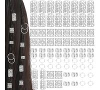40PCS Anillos para el Pelo Ajustable, Bobina Joyería El Cabello Anillos,Juego de accesorios para el pelo de oro, accesorios para el pelo, anillos y puños, joyas para trenzas y festivales (C(80PCS))