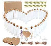40pcs Botellas Cristal Pequeñas 25ml Frascos Cristal Tapon de Corcho Tubos de Ensayo Cristal para Regalitos Bodas Chuches Fiesta Especias Decorativa Plantas Flores Sal Baño