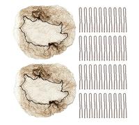 40Pcs Invisible Redes Para El Cabello Y 50 En Forma De U Clips, Ultra-Fina Malla De Cabello Artefacto, Adecuado Para La Creación De Una Bola De La Forma De La Cabeza.