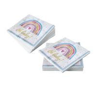 40PCS oh Baby servilletas para baby shower HSYWSH-servilletas para babyshower,servilletasde fiesta para bebé revelación de género del bebé decoraciones para niños y niñas (Multicolor 4)