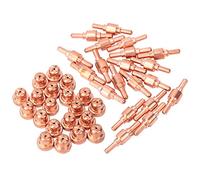 40pcs Plasma Cutter Consumables Electrode Nozzle Tip Red Copper Heat Durable Precision CNC Machined for PT31 LGK40 Plasma Torch Cutting Project