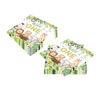 40PCS Servilletas de Cumpleaños Infantiles,Servilletas de Papel Animales Cumpleaños de la Selva,Wild One Servilleta de Fiestas cumpleaños suaves que no destiñen para niños y niñas (Multicolor 5)