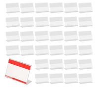 40pcs Soporte Acrílico de la Etiqueta,mini Portatarjetas Exhibición de letreros,Titular de la Tarjeta de Etiqueta de precio transparente de acrílico Soporte de exhibición de letreros de mercancías